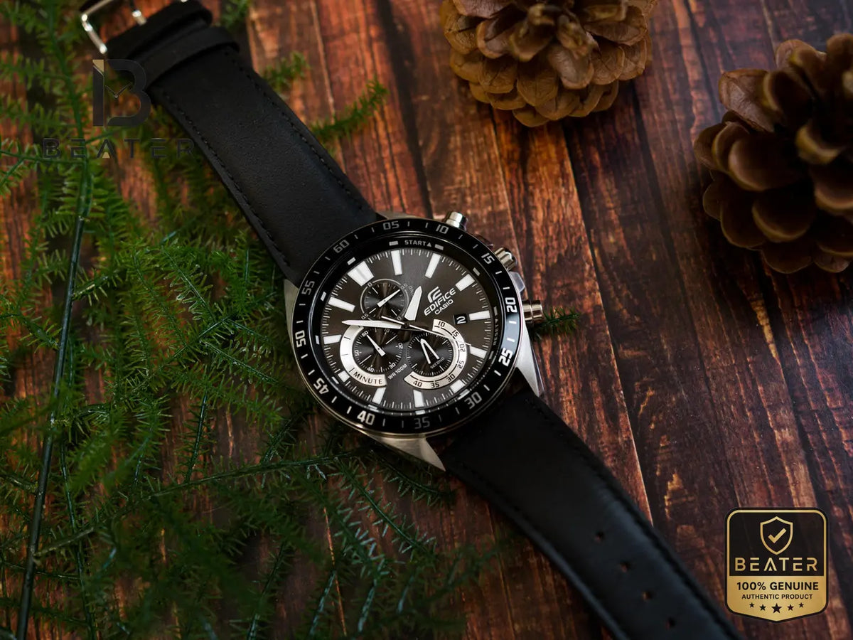 CASIO EDIFICE EFV-620L-1A Men's Watch Side Angle View - Beater