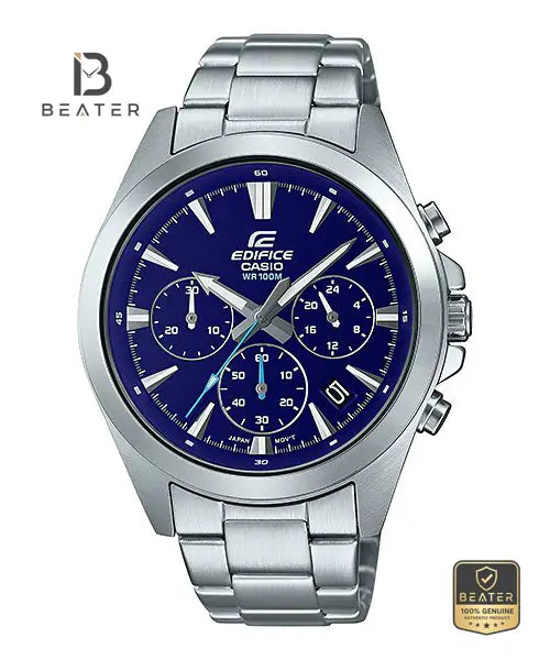 CASIO EDIFICE EFV-630D-2A Men's Stainless Steel Bracelet Watch Front Dial View - Beater Main image