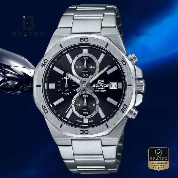 CASIO EDIFICE EFV-640D-1A Men's Watch Front Dial View - Beater