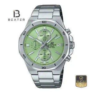 CASIO EDIFICE EFV-640D-3A Men's Green Dial Stainless Steel Bracelet Watch Front Dial View - Beater