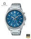 Casio Edifice EFV-650D-2A Men's Blue Dial Watch Front Dial View - Beater