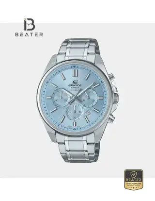 CASIO EDIFICE EFV-650D-2B Men's Blue Dial Stainless Steel Bracelet Watch Front Dial View - Beater Main image