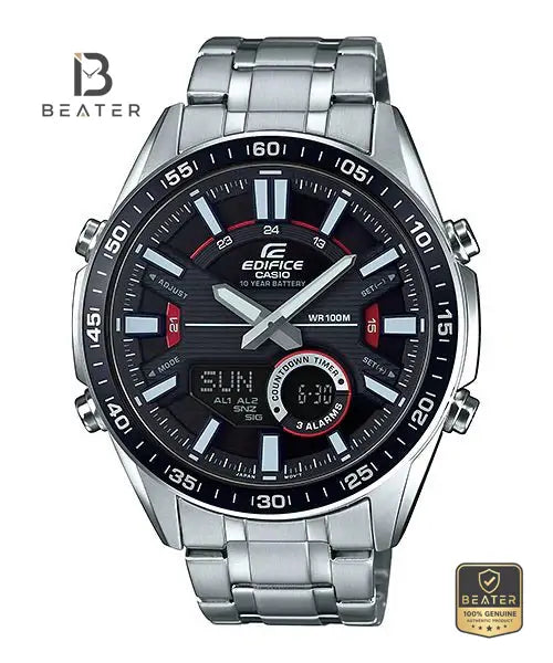 CASIO EDIFICE EFV-C100D-1AVDF Black Dial Case & Bezel Profile - Beater Main image