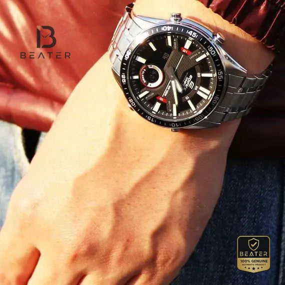 CASIO EDIFICE EFV-C100D-1AVDF Men's Watch Wrist Profile View 6 - Beater