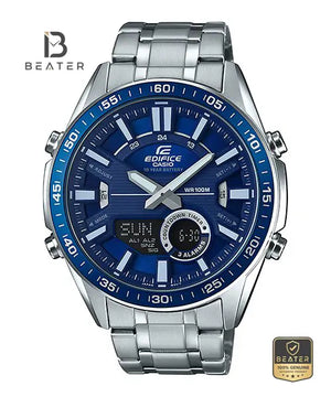CASIO EDIFICE EFV-C100D-2AVDF Blue Dial Case and Bezel Profile - Beater