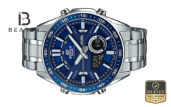 CASIO EDIFICE EFV-C100D-2AVDF Stainless Steel Bracelet and Clasp Detail - Beater