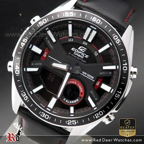 CASIO EDIFICE EFV-C100L-1AVDF Black Dial Stainless Steel Case and Bezel Profile - Beater