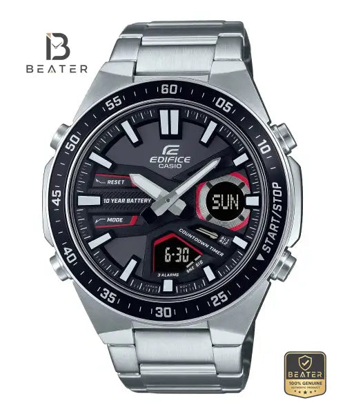 CASIO EDIFICE EFV-C110D-1A4 Men's Watch Front Dial View - Beater Main image