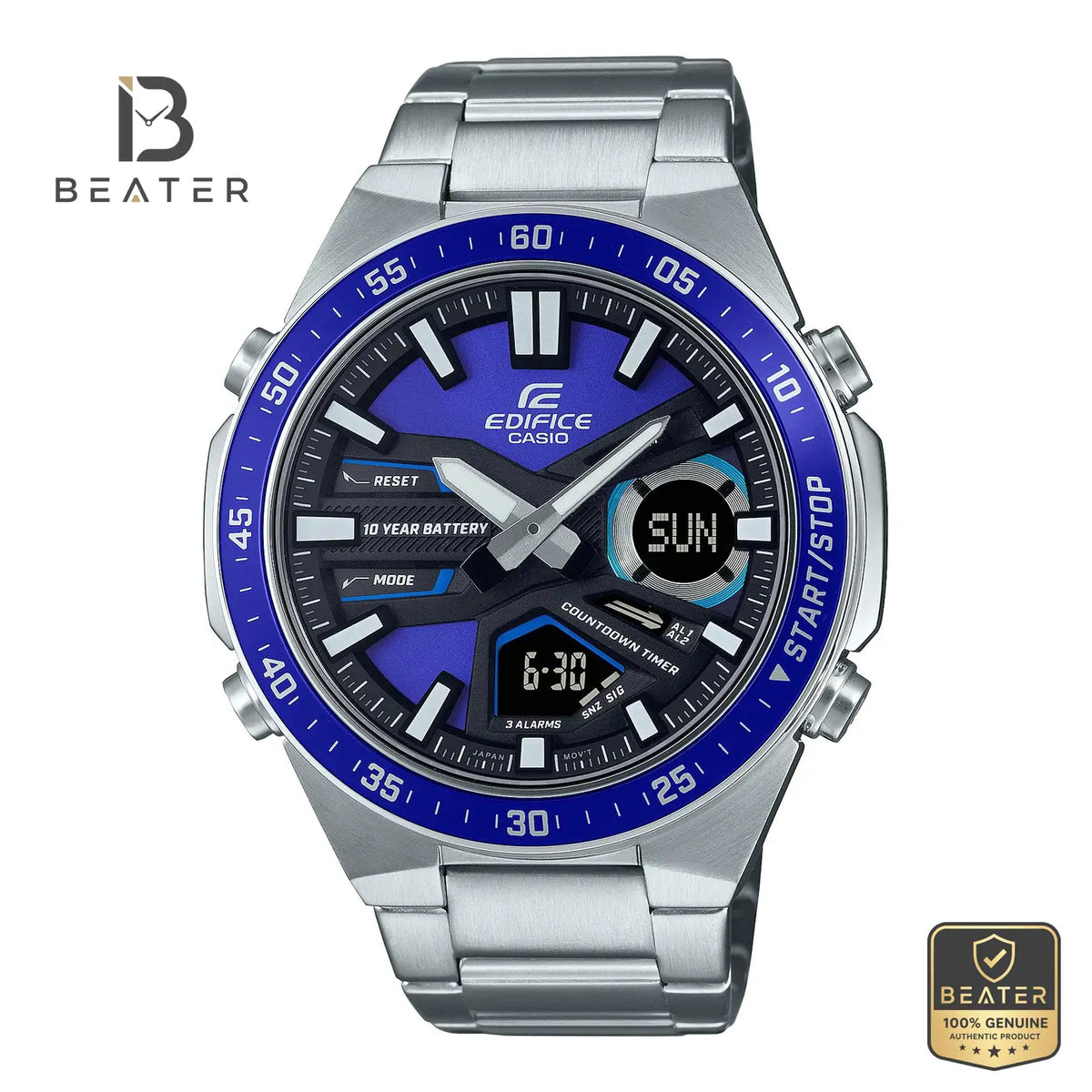 CASIO EDIFICE EFV-C110D-2A Resin Band and Clasp Detail - Beater