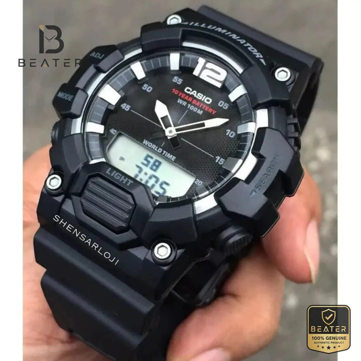 CASIO HDC-700-1A Men's Analog-Digital Watch Side View - Beater