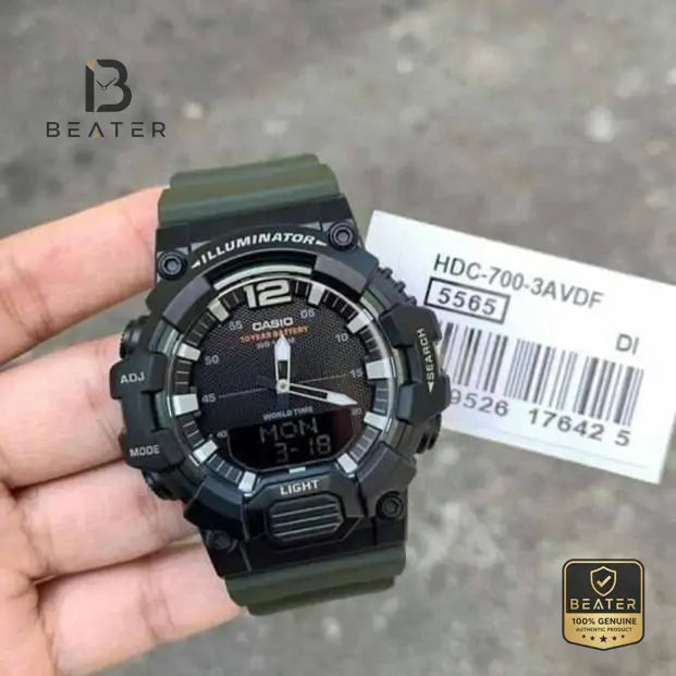 CASIO HDC-700-3A Men's Analog-Digital Watch View 4 - Beater