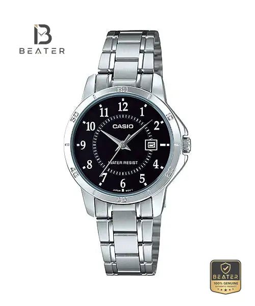 Casio LTP-V004D-1BUDF Women's Stainless Steel Bracelet Watch Front Dial View - Beater