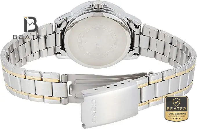 CASIO LTP-V004SG-9A Stainless Steel Band & Triple-Fold Clasp Detail - Beater