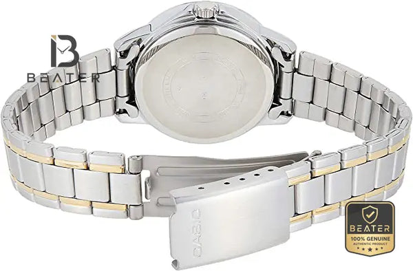 CASIO LTP-V004SG-9A Stainless Steel Band & Triple-Fold Clasp Detail - Beater