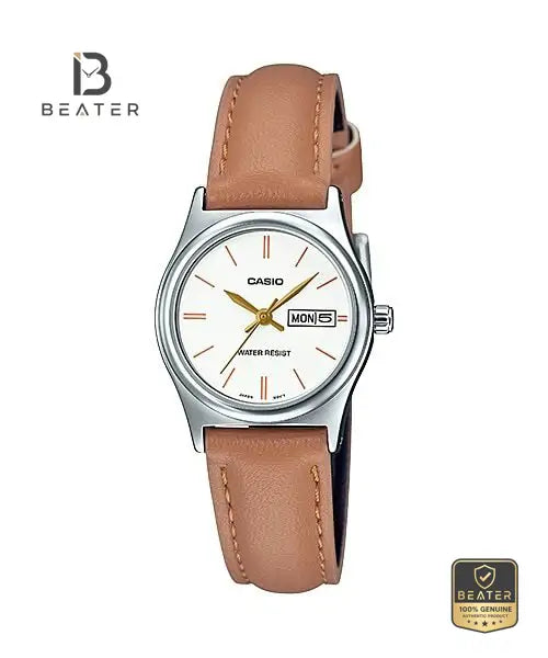Casio LTP-V006L-7B2 Women's Watch White Dial Front View - Beater