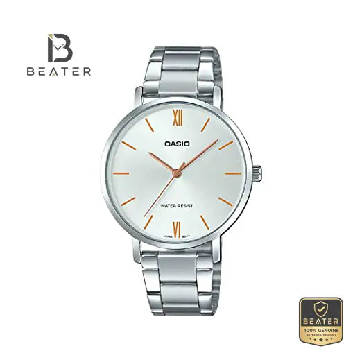 Casio LTP-VT01D-7BUDF Women's Silver Dial Watch Front View - Beater Main image