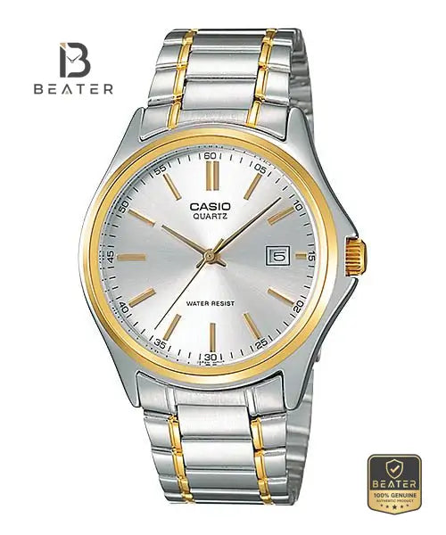 CASIO MTP-1183G-7ADF Men's Gold Tone Bracelet Watch Front Dial View - Beater