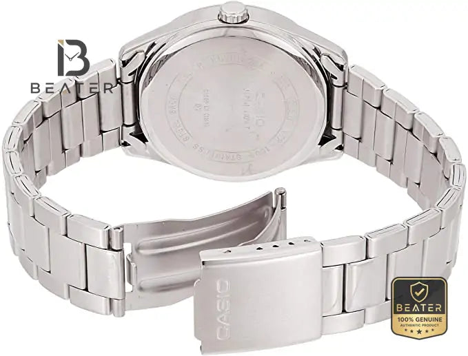 CASIO MTP-1302D-7A1VDF Stainless Steel Bracelet & Triple-Fold Clasp Detail - Beater