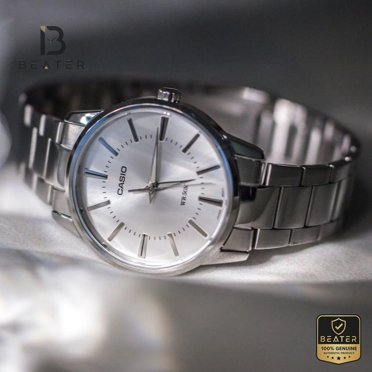 CASIO MTP-1303D-7AVDF Men's Watch Silver Dial Front View - Beater