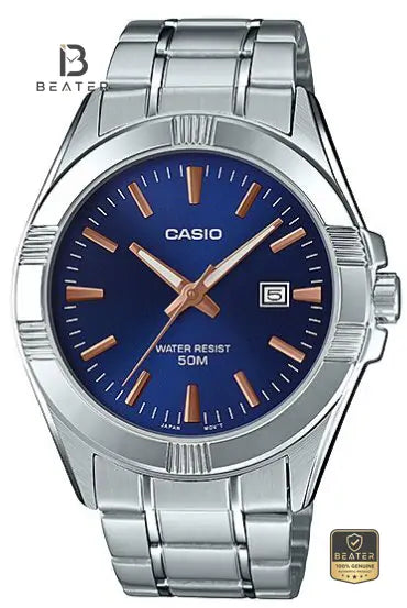 CASIO MTP-1308D-2AVDF Men's Blue Dial Watch Front Dial View - Beater