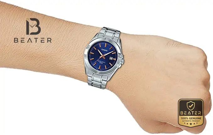 CASIO MTP-1308D-2AVDF Men's Blue Dial Stainless Steel Bracelet Watch Secondary image