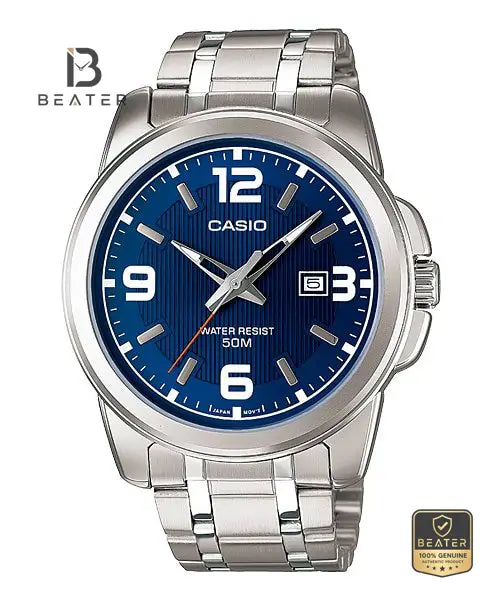 Casio MTP-1314D-2A Blue Dial Case & Bezel Profile - Beater