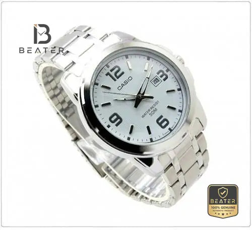 Casio MTP-1314D-7AVDF Men's White Dial Stainless Steel Case Profile - Beater