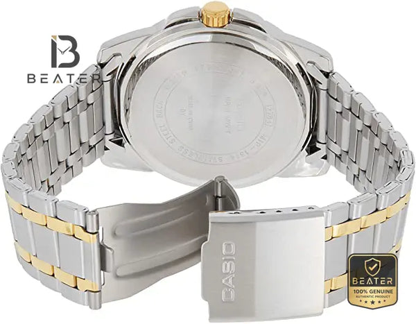 CASIO MTP-1314SG-1AV Black-Gold Stainless Steel Bracelet and Clasp Detail - Beater