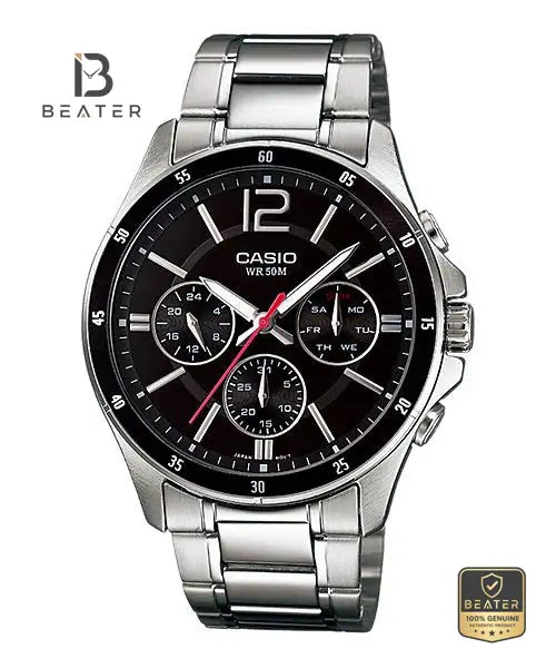 Casio MTP-1374D-1AVDF Men's Case and Bezel Profile - Beater