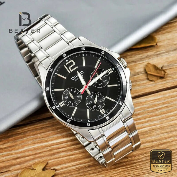 Casio MTP-1374D-1AVDF Men's Stainless Steel Band Link Detail - Beater