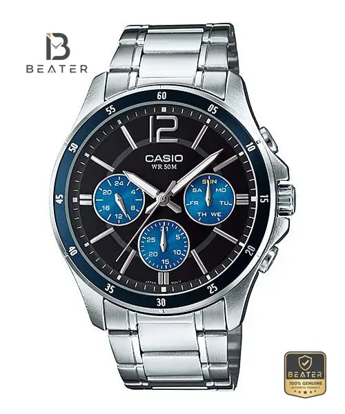 Casio MTP-1374D-2AVDF Men's Black Dial Stainless Steel Bracelet Watch Secondary image