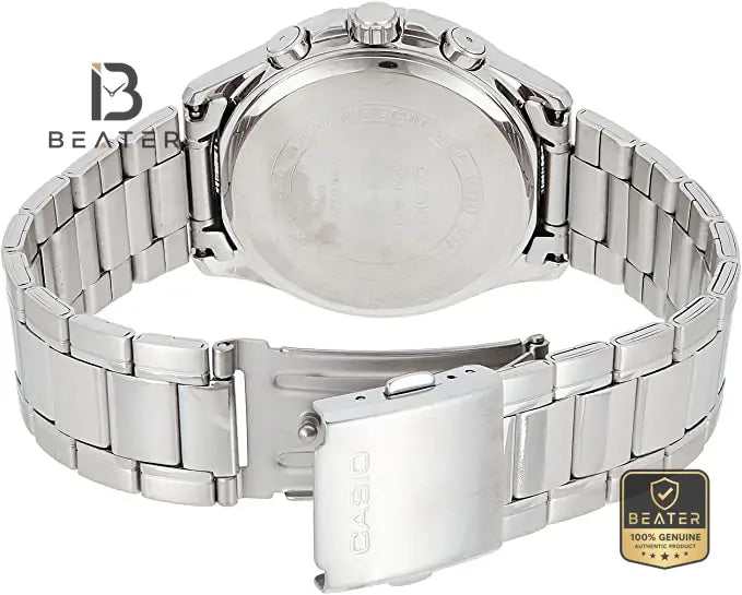 Casio MTP-1374D-2AVDF Men's Black Dial Watch Wrist View - Beater