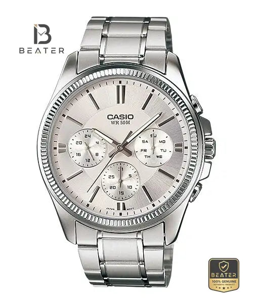 CASIO MTP-1375D-7AVDF Men's White Dial Watch Front Dial View - Beater Main image