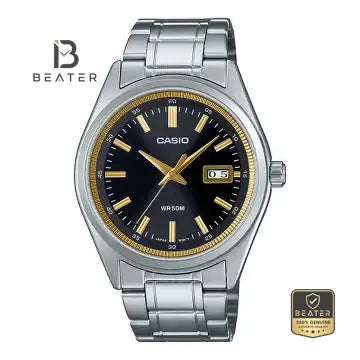 CASIO MTP-B180D-1A2 Men's Silver Dial Stainless Steel Bracelet Watch Front Dial View - Beater Main image