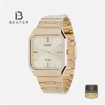 CASIO MTP-B185G-9A Men's Gold Tone Stainless Steel Bracelet Watch Front View - Beater Main image