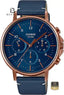 CASIO MTP-E321RL-2AVDF Men's Blue Dial Genuine Leather Strap Watch Front Dial View - Beater