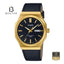 CASIO MTP-E735GL-1A Men's Black Dial Leather Strap Watch Front Dial View - Beater
