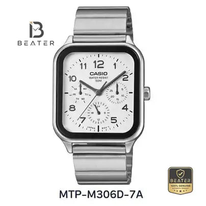 CASIO MTP-M306D-7A Men's Stainless Steel Bracelet Watch Front Dial View - Beater Main image