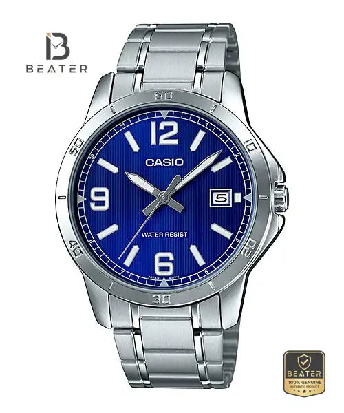 Casio MTP-V004D-2BUDF Men's Case and Bezel Profile - Beater