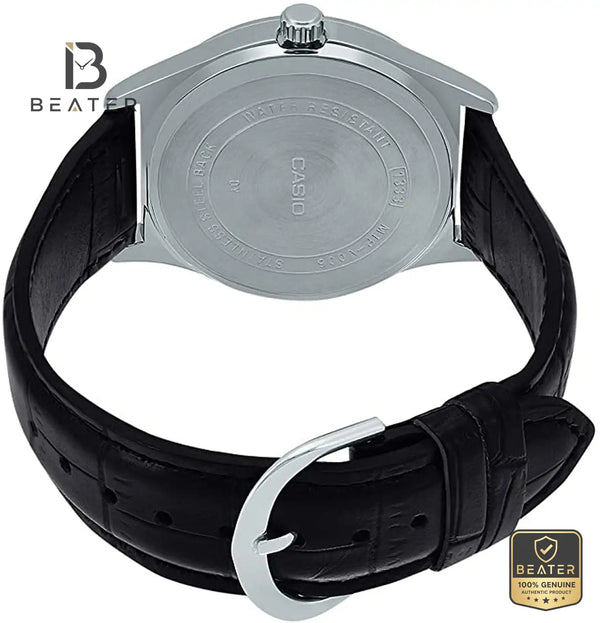 Casio MTP-V006L-1B Men's Day-Date Display Close-Up - Beater