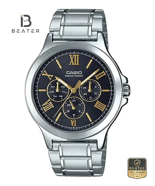 Casio MTP-V300D-1A2UDF Men's Stainless Steel Bracelet Watch Front Dial View - Beater