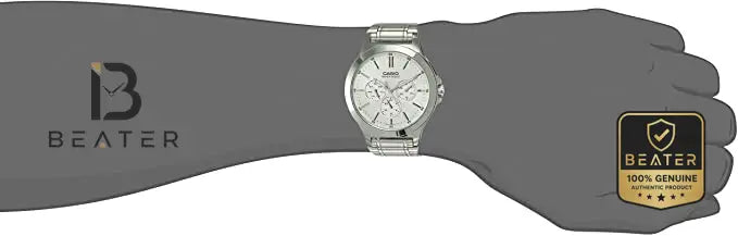 CASIO MTP-V300D-7AUDF Men's Watch Day and Date Indicator Close-Up - Beater