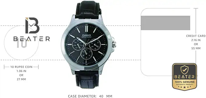 CASIO MTP-V300L-1AUDF Men's Multi-Dial Watch Side View - Beater