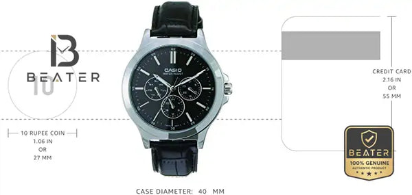 CASIO MTP-V300L-1AUDF Men's Multi-Dial Watch Side View - Beater