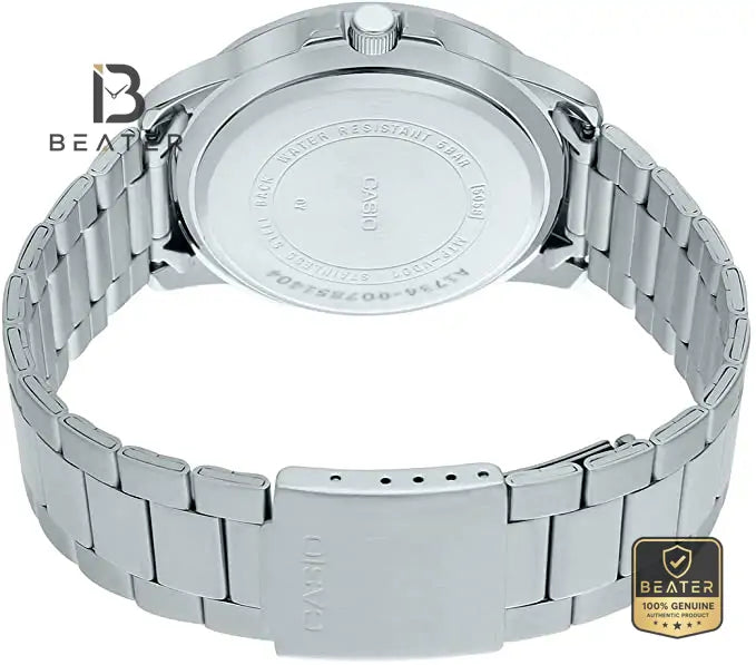 CASIO MTP-VD01D-1E2V Men's Black Dial Date Window Detail - Beater
