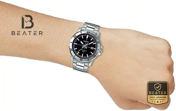 CASIO MTP-VD01D-1E2V Men's Stainless Steel Band Detail - Beater