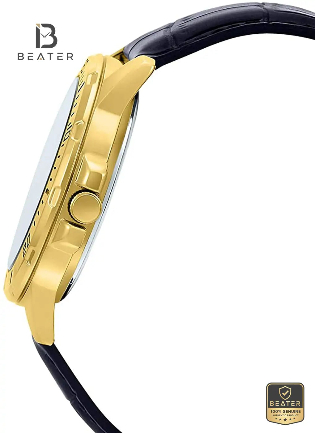 CASIO MTP-VD01GL-1EVUDF Men's Leather Band & Clasp Detail - Beater