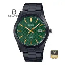 Casio MTP-VD03B-3AUDF Men's Green Dial Stainless Steel Bracelet Watch Front Dial View - Beater Main image