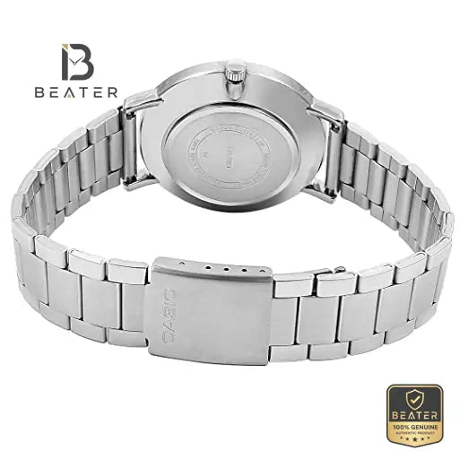 Casio MTP-VT01D-7BUDF Men's Analog Watch Side Angle View - Beater