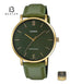CASIO MTP-VT01GL-3B Men's Gold Tone Leather Strap Watch Front Dial View - Beater